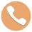 a white telephone receiver on an orange background
